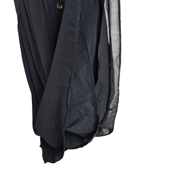 Free People Lou Lou Utility Midi Dress Women Tie Shoulder Sheer w Lining XS - Picture 4 of 7